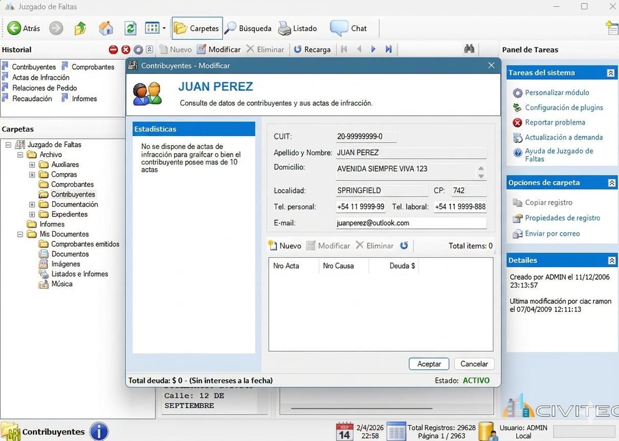Legajo de Contribuyentes